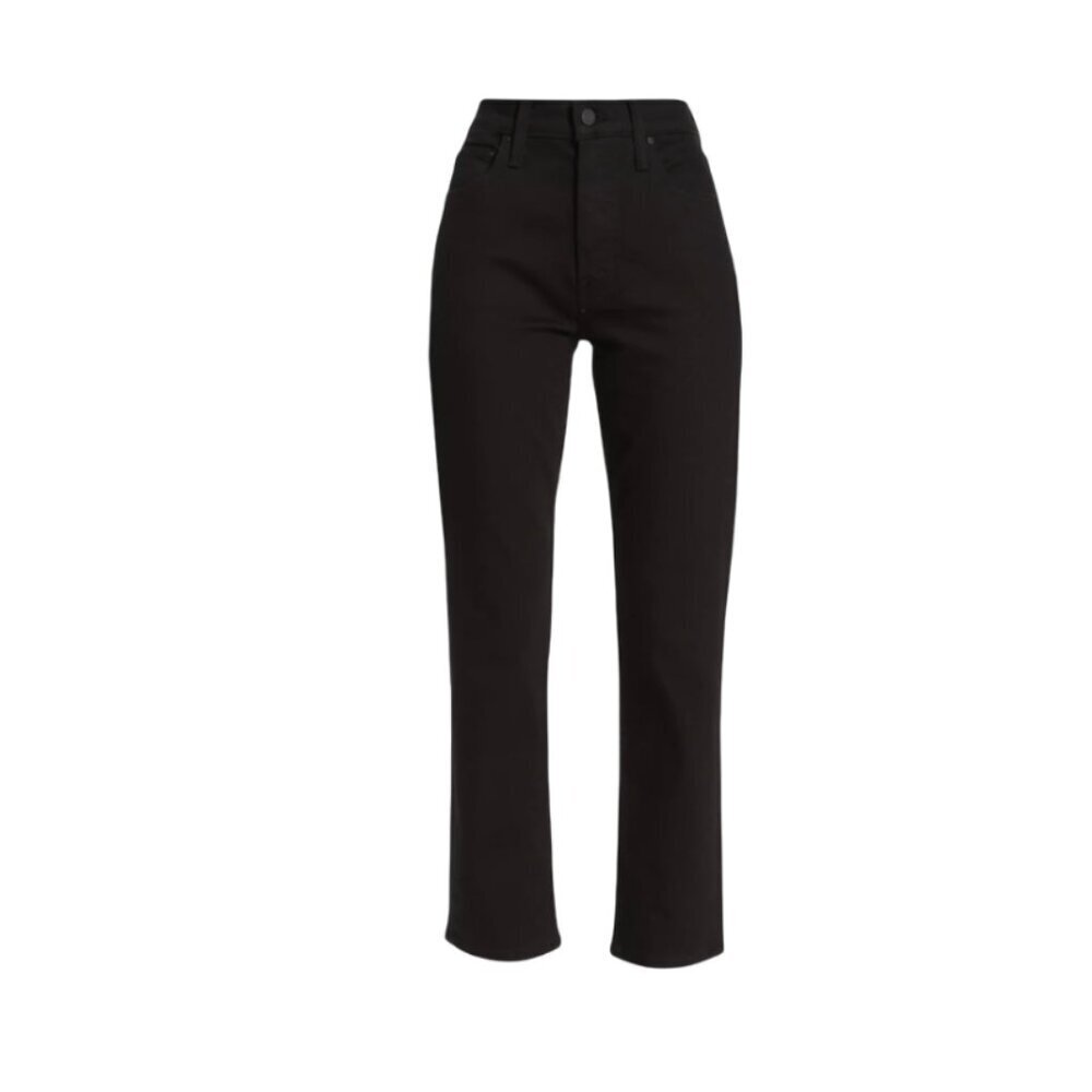 Mother the Tomcat Ankle Jeans Womens 24 Black High Rise Button Fly Straight Leg